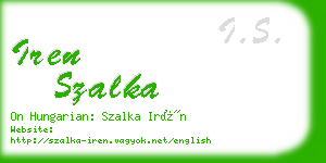 iren szalka business card